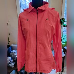 Columbia Orange Casual Hooded Jacket M